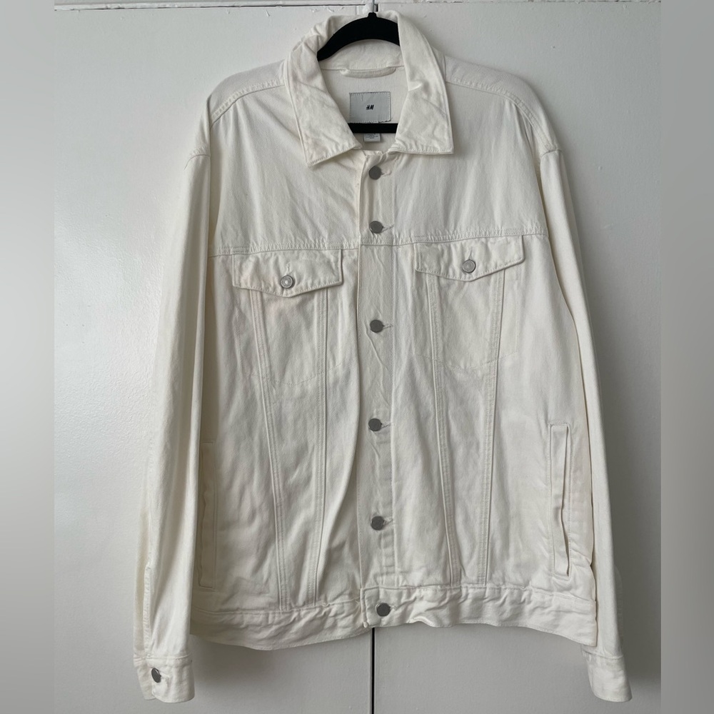 H&M x Keith Haring White Denim Jacket - L